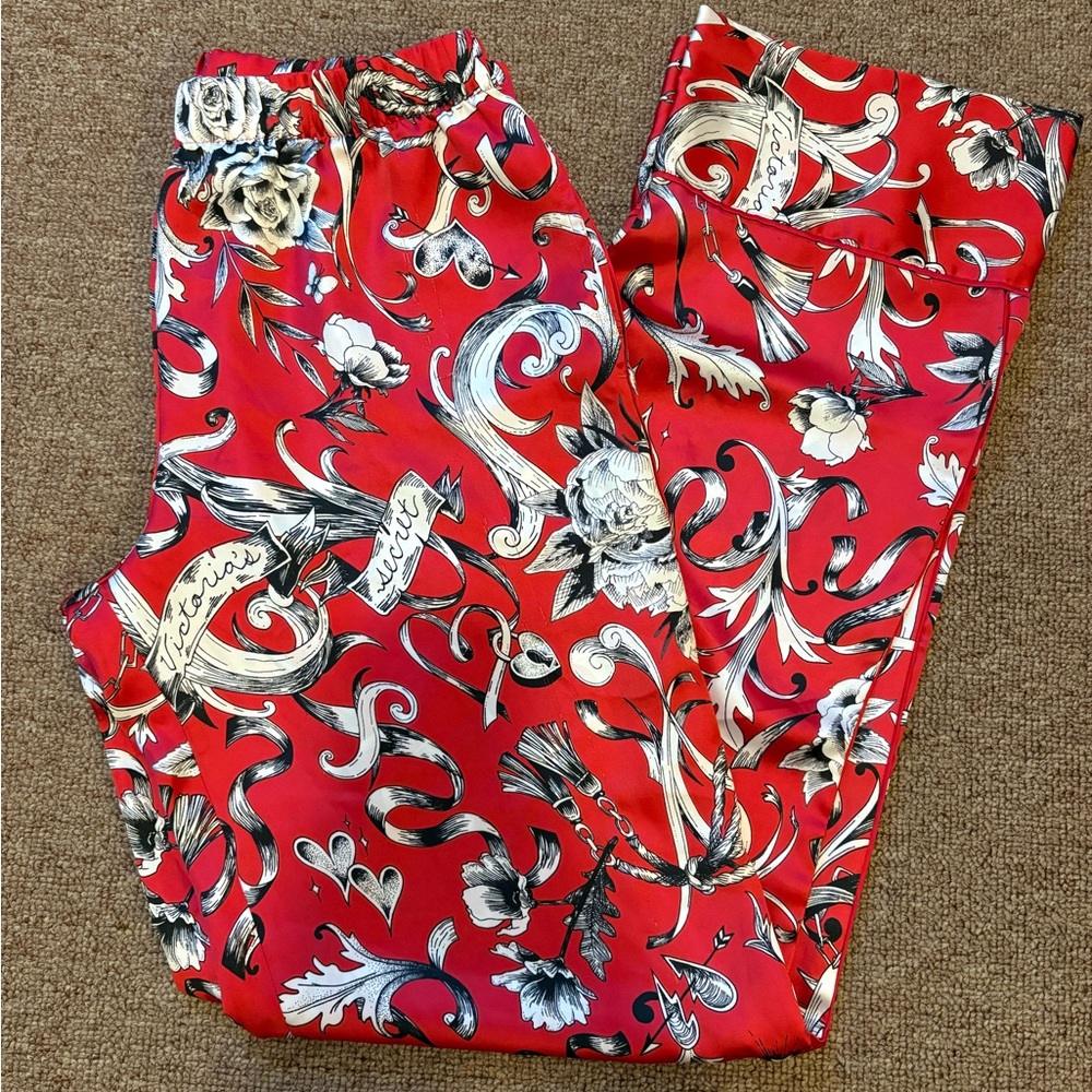 Victoria Secret Red Satin PJ Pants